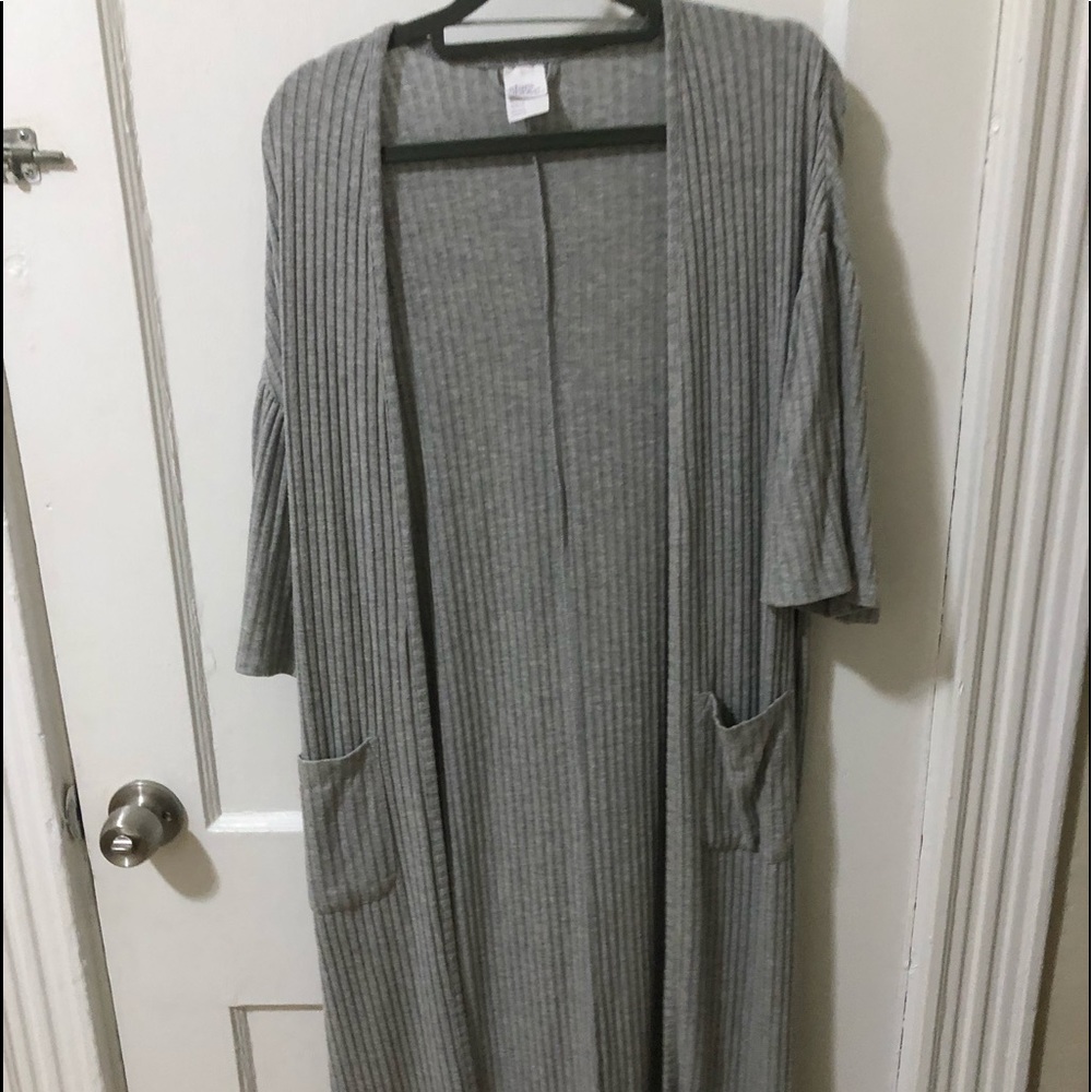 long grey cardigan